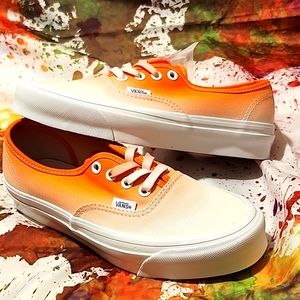 Vans ombre orange and white lace up sneakers womens size 6.5
